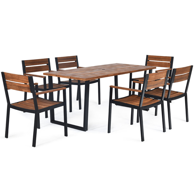 Kennet reclining 6 seater polytex dining set in mocha by best sale hectare